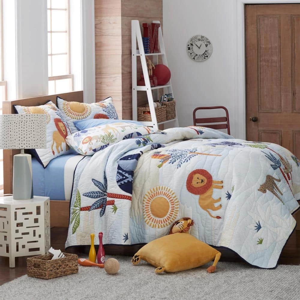 Best Pirce π Company Kids Jungle Animals Handcrafted Multicolored Twin Cotton Blend Quilt by Company Kids by The Company Store π 4 Best Pirce π Company Kids Jungle Animals Handcrafted Multicolored Twin Cotton Blend Quilt by Company Kids by The Company Store π - Image 3
