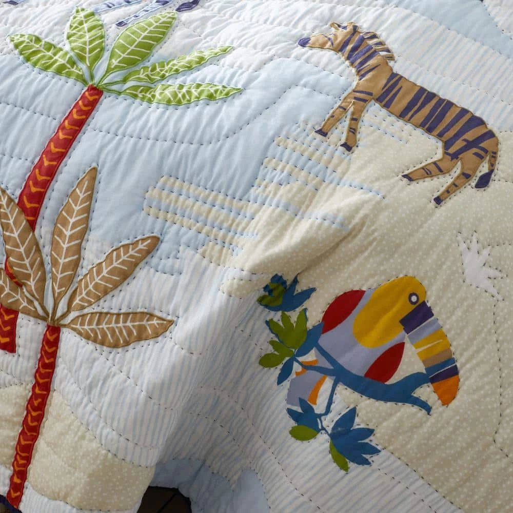 Best Pirce π Company Kids Jungle Animals Handcrafted Multicolored Twin Cotton Blend Quilt by Company Kids by The Company Store π 9 Best Pirce π Company Kids Jungle Animals Handcrafted Multicolored Twin Cotton Blend Quilt by Company Kids by The Company Store π - Image 8