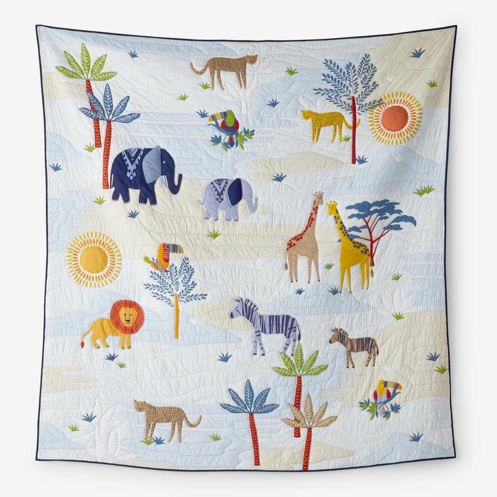 Best Pirce π Company Kids Jungle Animals Handcrafted Multicolored Twin Cotton Blend Quilt by Company Kids by The Company Store π 3 Best Pirce π Company Kids Jungle Animals Handcrafted Multicolored Twin Cotton Blend Quilt by Company Kids by The Company Store π - Image 2