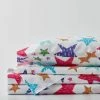 Coupon 💯 Bright Stars 3-Piece Multicolored Graphic 200-Thread Count Organic Cotton Percale Twin Sheet Set by Company Kids by The Company Store 😀 -Allied Home Shop company kids by the company store sheet sets 30335l t multi 64 1000