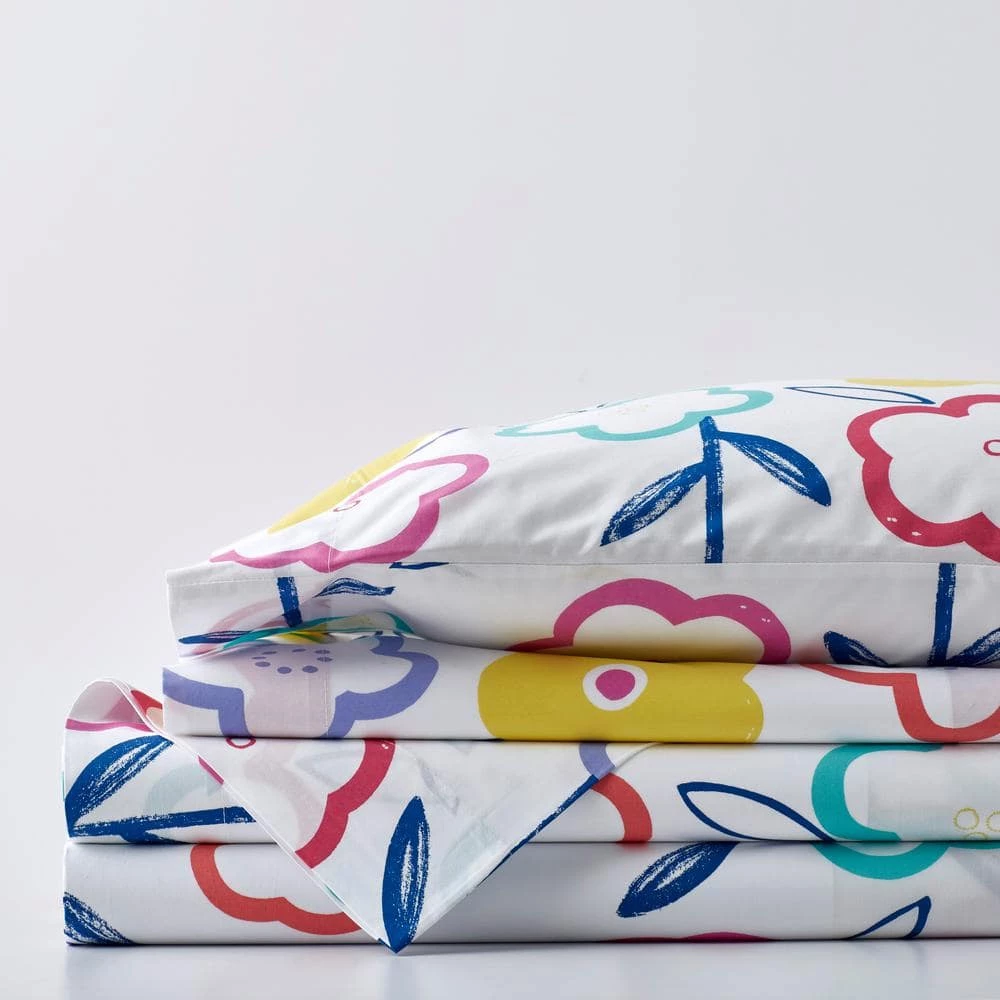 Cheap βοΈ Flower Power 4-Piece Multicolored Graphic 200-Thread Count Organic Cotton Percale Queen Sheet Set by Company Kids by The Company Store π 3 Cheap βοΈ Flower Power 4-Piece Multicolored Graphic 200-Thread Count Organic Cotton Percale Queen Sheet Set by Company Kids by The Company Store π