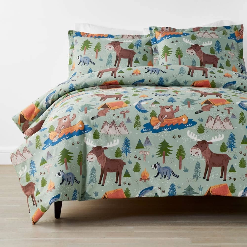 Discount β Company Kids Wilderness Camp 3-Piece Multicolored 200-Thread Count Organic Cotton Percale Twin Sheet Set by Company Kids by The Company Store π 4 Discount β Company Kids Wilderness Camp 3-Piece Multicolored 200-Thread Count Organic Cotton Percale Twin Sheet Set by Company Kids by The Company Store π - Image 2