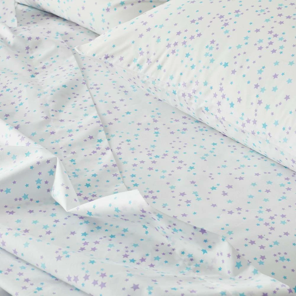 Wholesale π Company Kids Starlight 4-Piece Turquoise Geometric 200-Thread Count Organic Cotton Percale Full Sheet Set by Company Kids by The Company Store 𧨠7 Wholesale π Company Kids Starlight 4-Piece Turquoise Geometric 200-Thread Count Organic Cotton Percale Full Sheet Set by Company Kids by The Company Store 𧨠- Image 5