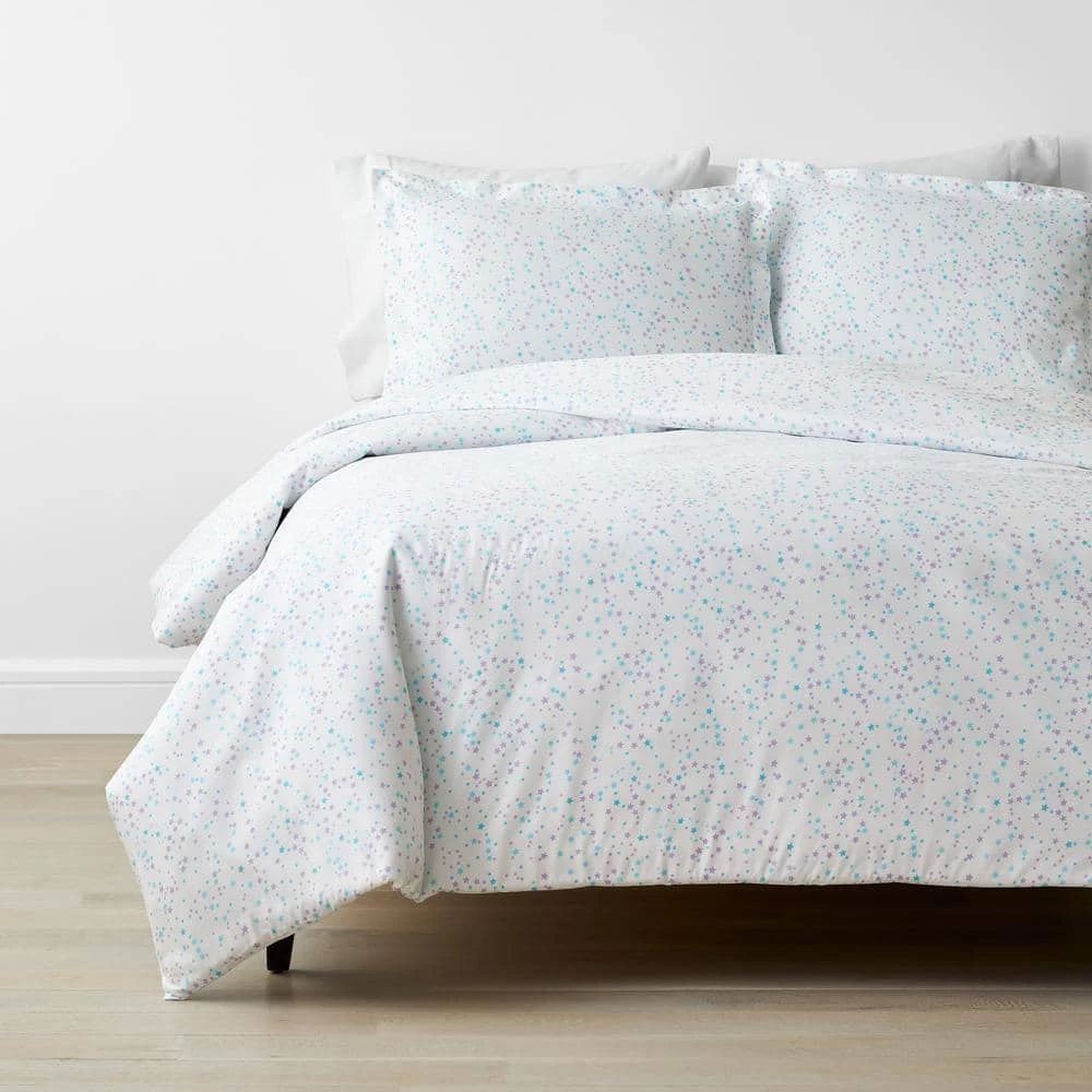 Wholesale π Company Kids Starlight 4-Piece Turquoise Geometric 200-Thread Count Organic Cotton Percale Full Sheet Set by Company Kids by The Company Store 𧨠4 Wholesale π Company Kids Starlight 4-Piece Turquoise Geometric 200-Thread Count Organic Cotton Percale Full Sheet Set by Company Kids by The Company Store 𧨠- Image 2