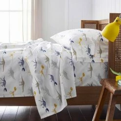 Outlet 🔥 Company Kids Dinosaur Fossils 3-Piece Multicolored Graphic 200-Thread Count Organic Cotton Percale Twin Sheet Set by Company Kids by The Company Store 🎁 -Allied Home Shop company kids by the company store sheet sets 30357l t multi 40 1000