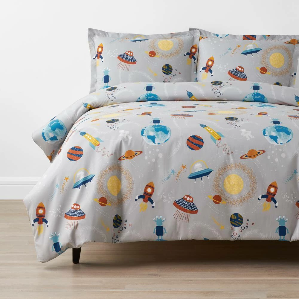 Coupon π― Company Kids Space Organic 4-Piece Gray Multicolored Cotton Percale Full Sheet Set by Company Kids by The Company Store π 4 Coupon π― Company Kids Space Organic 4-Piece Gray Multicolored Cotton Percale Full Sheet Set by Company Kids by The Company Store π - Image 2