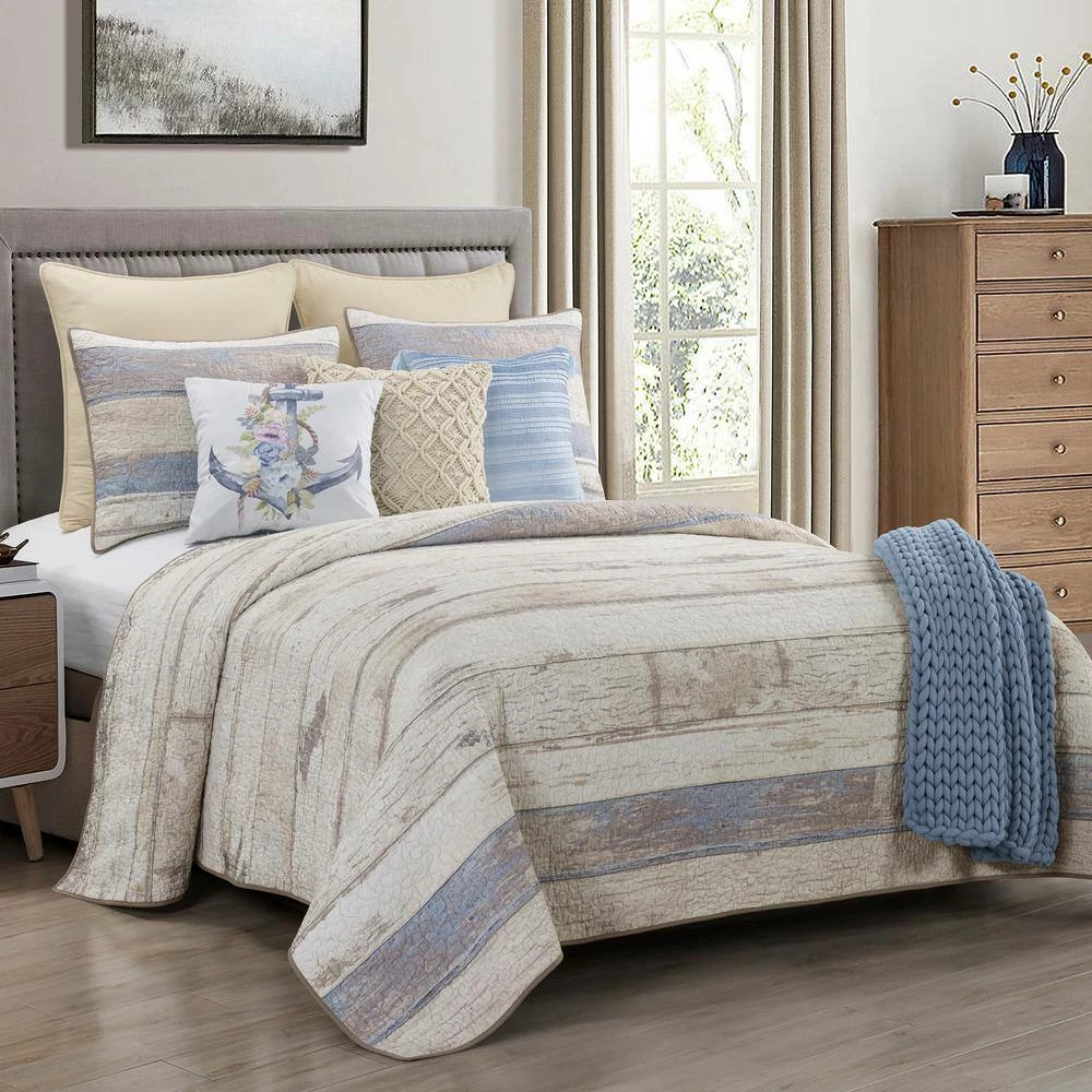 Wholesale π Bleached Boardwalk 2-Piece Beige Cotton Twin Quilt Set by DONNA SHARP 𧨠4 Wholesale π Bleached Boardwalk 2-Piece Beige Cotton Twin Quilt Set by DONNA SHARP 𧨠- Image 2