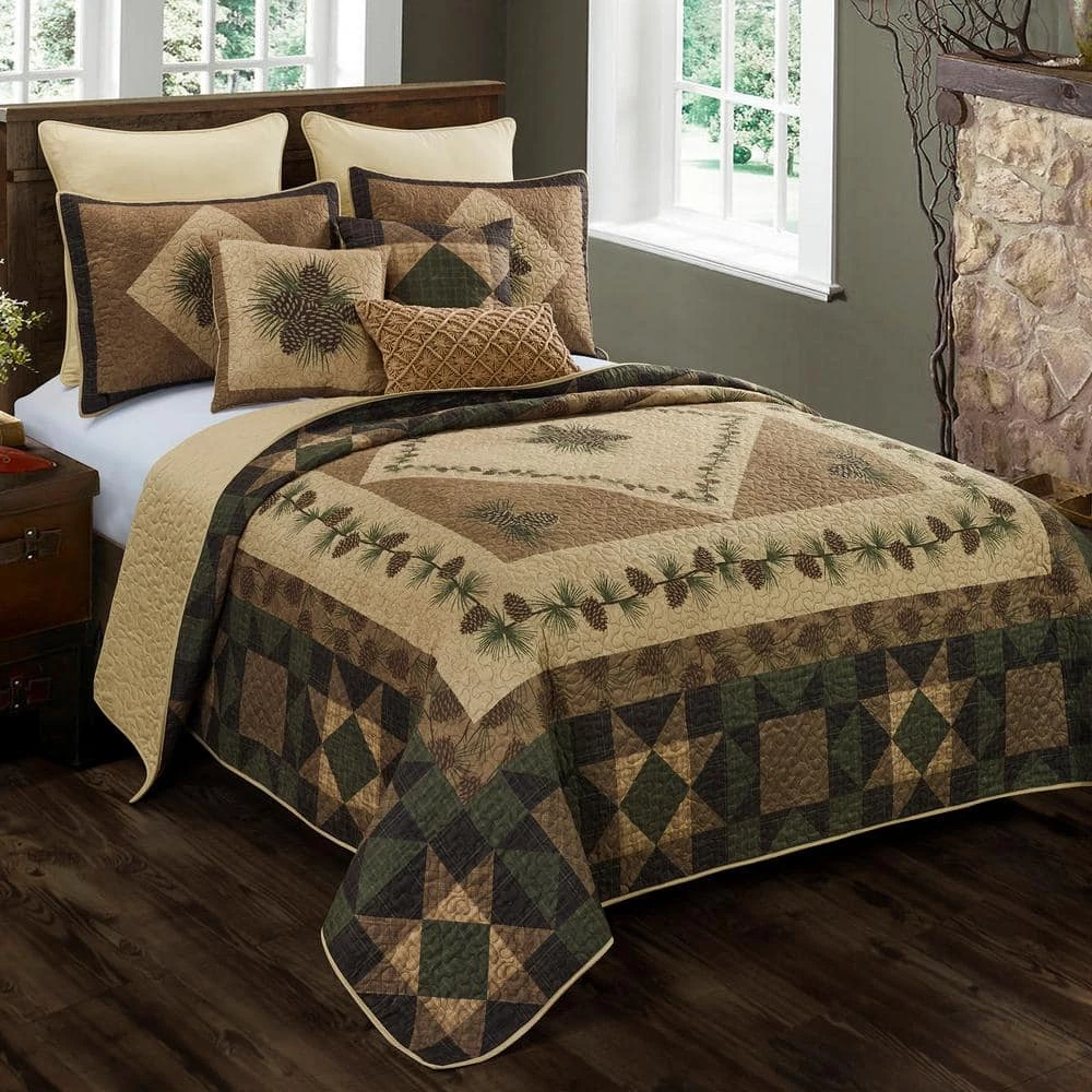 Budget π― Antique Pine UCC 3-Piece Multi Color Polyester King Quilt Set by DONNA SHARP π 4 Budget π― Antique Pine UCC 3-Piece Multi Color Polyester King Quilt Set by DONNA SHARP π - Image 2