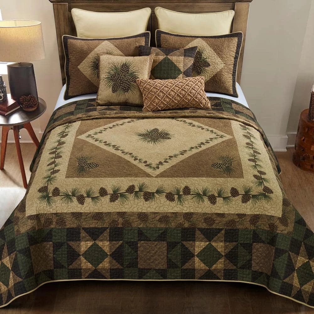 Budget π― Antique Pine UCC 3-Piece Multi Color Polyester King Quilt Set by DONNA SHARP π 3 Budget π― Antique Pine UCC 3-Piece Multi Color Polyester King Quilt Set by DONNA SHARP π