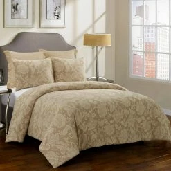 Promo 🤩 Amadora 3-Piece Cappuccino Cotton King Comforter Set by DONNA SHARP 🧨