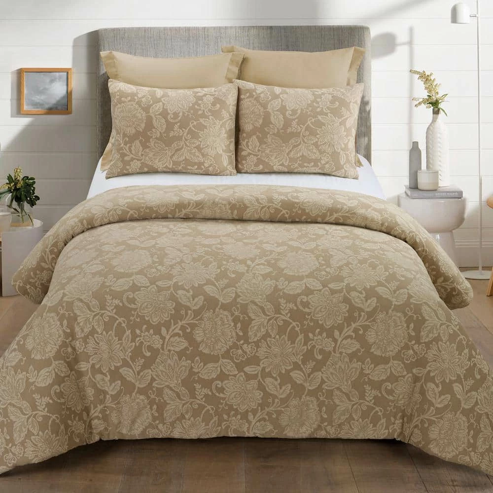 Promo π€© Amadora 3-Piece Cappuccino Cotton King Comforter Set by DONNA SHARP 𧨠4 Promo π€© Amadora 3-Piece Cappuccino Cotton King Comforter Set by DONNA SHARP 𧨠- Image 2