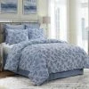 Outlet ⌛ Almaria 3-Piece Blue Cotton King Comforter Set by DONNA SHARP ❤️