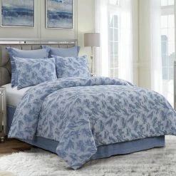 Outlet ⌛ Almaria 3-Piece Blue Cotton King Comforter Set by DONNA SHARP ❤️