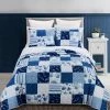 New 🎁 Watercolor Shells 3-Piece Blue Polyester Queen Quilt Set by DONNA SHARP 🔥 -Allied Home Shop donna sharp bedding sets y20126 64 1000