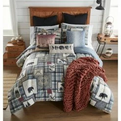 Outlet 😍 Forest Symbols 3-Piece Gray Multi-Color Polyester Queen Comforter Set by DONNA SHARP 🛒