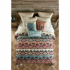Flash Sale 🤩 Bear Totem Multicolor 3-Piece Polyester King Quilt Set by DONNA SHARP ⭐ -Allied Home Shop donna sharp bedding sets y20267 c3 1000