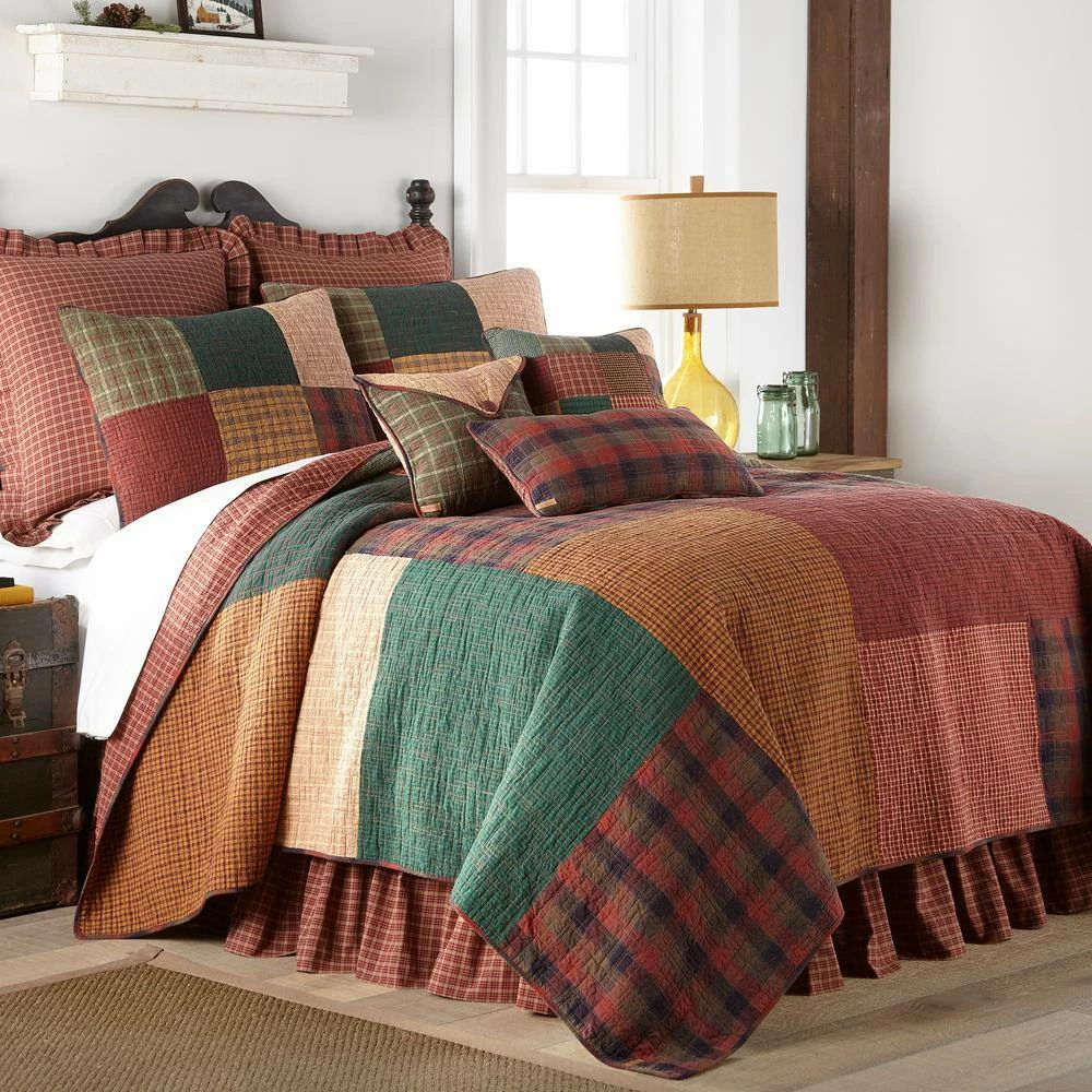Best Sale π₯ Campfire Square 3-Piece Red Cotton Queen Quilt Set by DONNA SHARP β 4 Best Sale π₯ Campfire Square 3-Piece Red Cotton Queen Quilt Set by DONNA SHARP β - Image 2