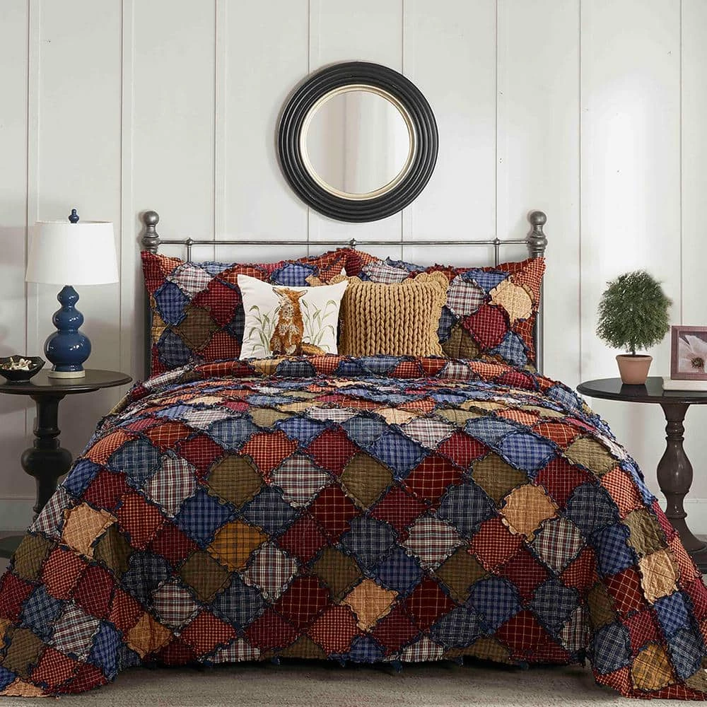 Budget π Blue Ridge Blue Cotton King Quilt Set (3-Piece) by DONNA SHARP π€© 3 Budget π Blue Ridge Blue Cotton King Quilt Set (3-Piece) by DONNA SHARP π€©