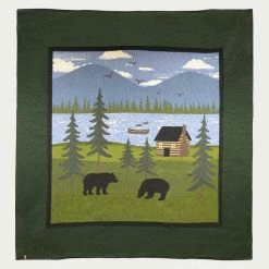 Outlet 🎁 Bear Brown, Blue, Green, Black Geometric King Quilt by DONNA SHARP 🎁 -Allied Home Shop donna sharp quilts 83427 40 1000