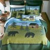Outlet 🎁 Bear Brown, Blue, Green, Black Geometric King Quilt by DONNA SHARP 🎁 -Allied Home Shop donna sharp quilts 83427 64 1000