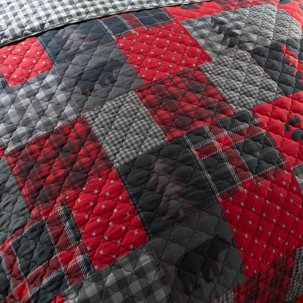 Outlet π Red Forest 3-Piece Graphic King Microfiber Quilt Set by DONNA SHARP π 5 Outlet π Red Forest 3-Piece Graphic King Microfiber Quilt Set by DONNA SHARP π - Image 3