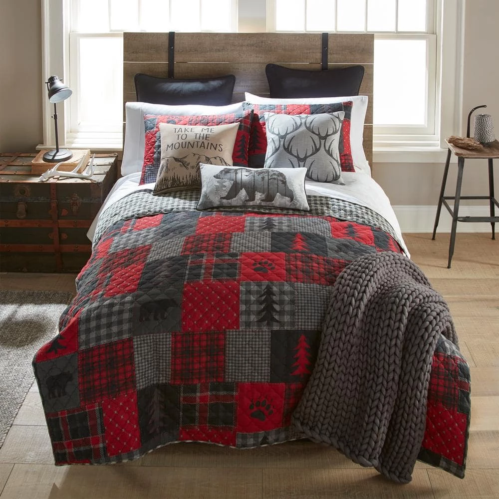 Outlet π Red Forest 3-Piece Graphic King Microfiber Quilt Set by DONNA SHARP π 3 Outlet π Red Forest 3-Piece Graphic King Microfiber Quilt Set by DONNA SHARP π