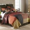Brand new 🌟 Woodland Square Red Cotton King Quilt Set by DONNA SHARP 💯