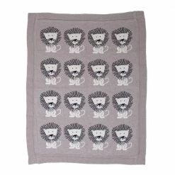 Promo 👏 Jordan Light Grey Animal Cotton Baby Blanket by HomeRoots 👏