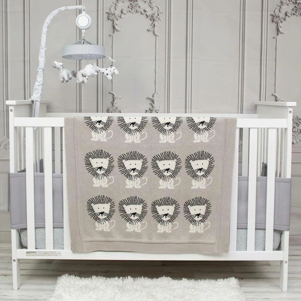 Promo π Jordan Light Grey Animal Cotton Baby Blanket by HomeRoots π 5 Promo π Jordan Light Grey Animal Cotton Baby Blanket by HomeRoots π - Image 3