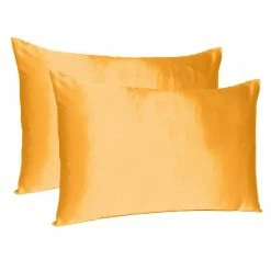 Top 10 🛒 Amelia Apricot Solid Color Satin King Pillowcases (Set of 2) by HomeRoots 🤩