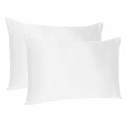 Discount 👏 Amelia White Solid Color Satin King Pillowcases (Set of 2) by HomeRoots 👏