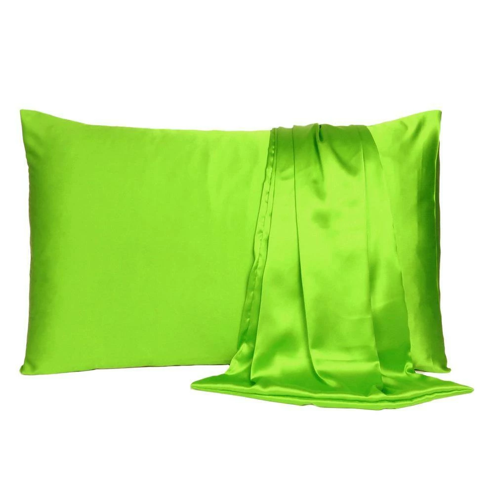 Brand new π Amelia Bright Green Solid Color Satin King Pillowcases (Set of 2) by HomeRoots π 4 Brand new π Amelia Bright Green Solid Color Satin King Pillowcases (Set of 2) by HomeRoots π - Image 2