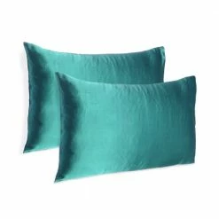 Best Sale ✨ Amelia Teal Solid Color Satin King Pillowcases (Set of 2) by HomeRoots 😍