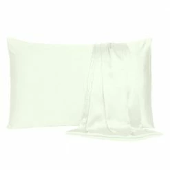 Flash Sale 🎁 Amelia Ivory Solid Color Satin King Pillowcases (Set of 2) by HomeRoots 👍 -Allied Home Shop homeroots pillowcases 2000387854 e1 1000