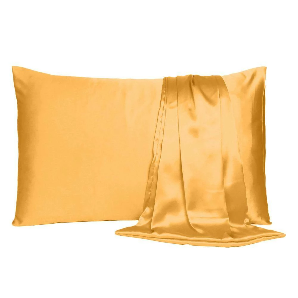 Discount π Amelia Apricot Solid Color Satin Standard Pillowcases (Set of 2) by HomeRoots π₯ 4 Discount π Amelia Apricot Solid Color Satin Standard Pillowcases (Set of 2) by HomeRoots π₯ - Image 2