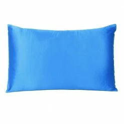 Promo 😉 Amelia Blue Solid Color Satin Standard Pillowcases (Set of 2) by HomeRoots 😀 -Allied Home Shop homeroots pillowcases 2000387857 4f 1000