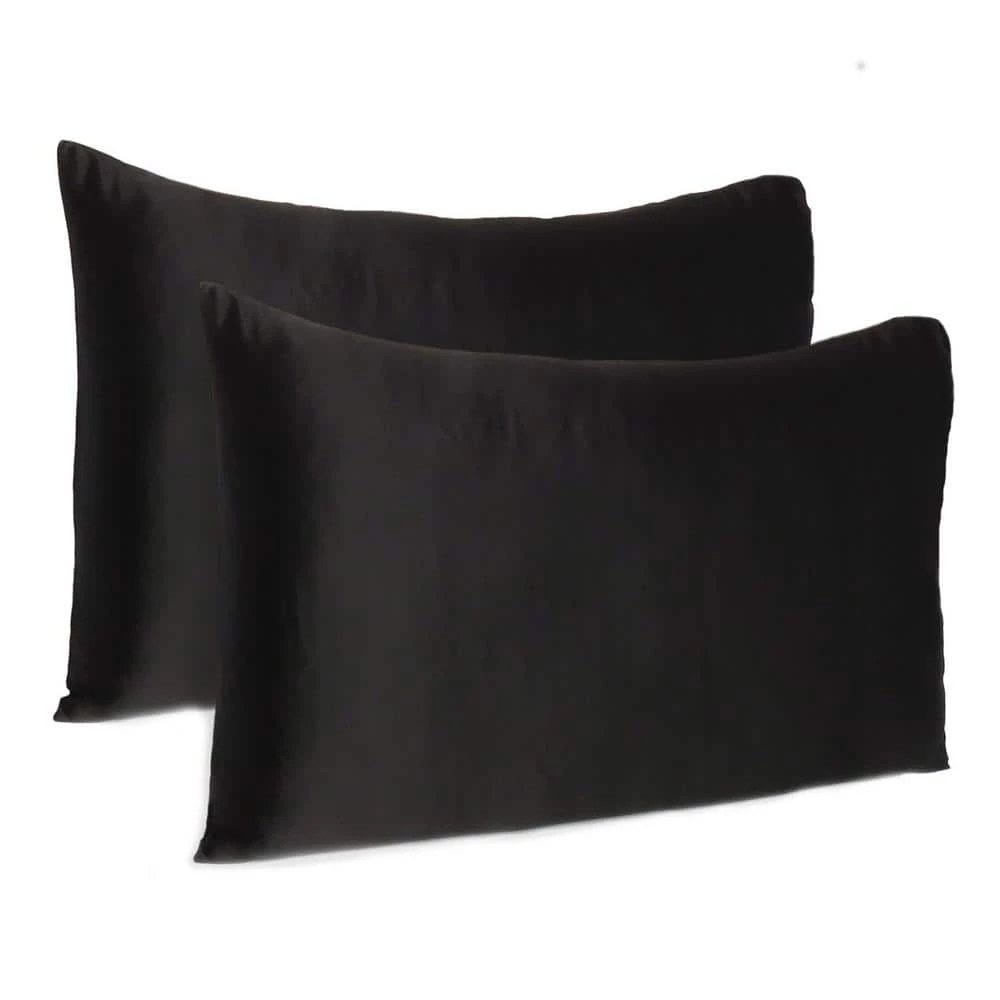 Best Pirce π Amelia Black Solid Color Satin Standard Pillowcases (Set of 2) by HomeRoots β 3 Best Pirce π Amelia Black Solid Color Satin Standard Pillowcases (Set of 2) by HomeRoots β