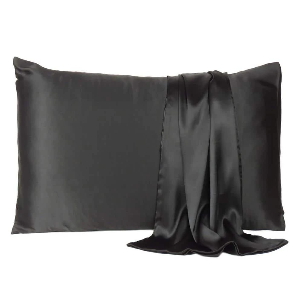 Best Pirce π Amelia Black Solid Color Satin Standard Pillowcases (Set of 2) by HomeRoots β 4 Best Pirce π Amelia Black Solid Color Satin Standard Pillowcases (Set of 2) by HomeRoots β - Image 2
