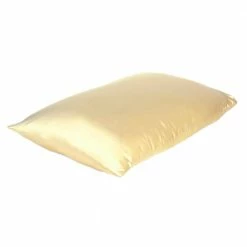 Best Pirce 🌟 Amelia Pale Yellow Solid Color Satin Standard Pillowcases (Set of 2) by HomeRoots 🎉 -Allied Home Shop homeroots pillowcases 2000387860 1f 1000