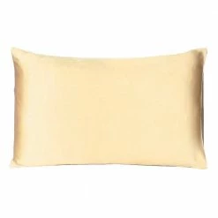 Best Pirce 🌟 Amelia Pale Yellow Solid Color Satin Standard Pillowcases (Set of 2) by HomeRoots 🎉 -Allied Home Shop homeroots pillowcases 2000387860 4f 1000