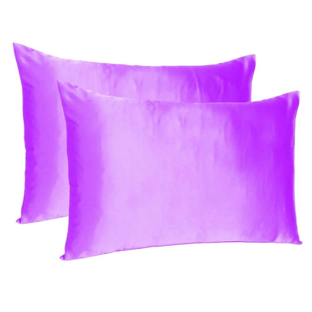Outlet π Amelia Violet Solid Color Satin Standard Pillowcases (Set of 2) by HomeRoots π₯ 3 Outlet π Amelia Violet Solid Color Satin Standard Pillowcases (Set of 2) by HomeRoots π₯