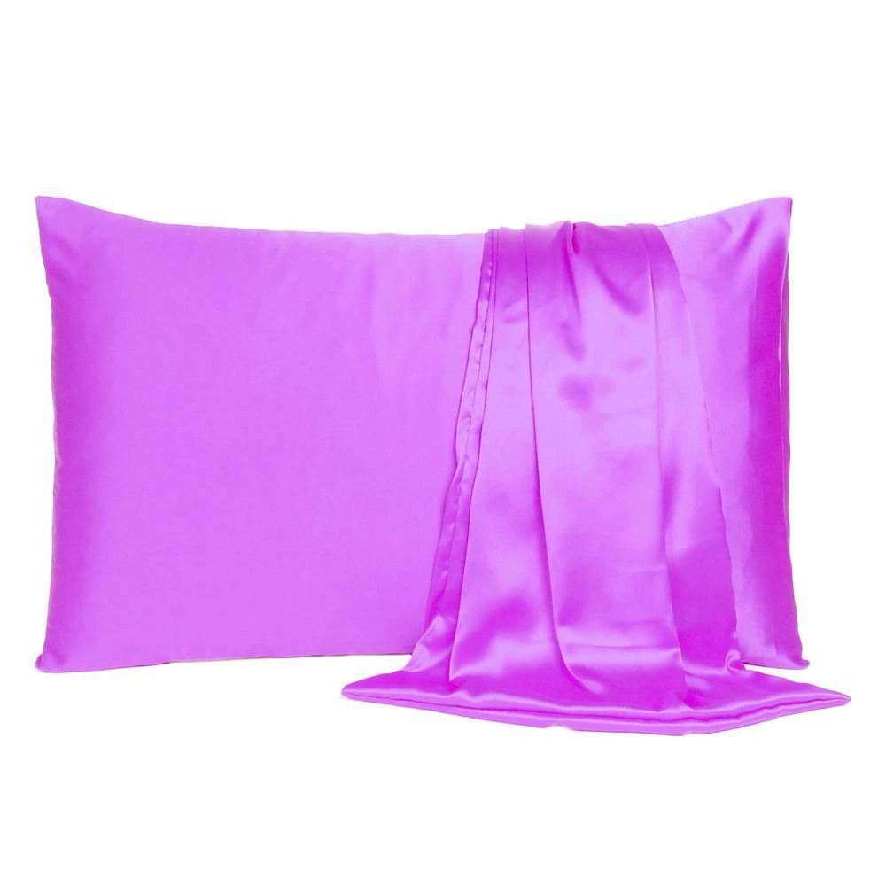 Outlet π Amelia Violet Solid Color Satin Standard Pillowcases (Set of 2) by HomeRoots π₯ 4 Outlet π Amelia Violet Solid Color Satin Standard Pillowcases (Set of 2) by HomeRoots π₯ - Image 2