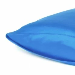 Brand new 👍 Amelia Bright Blue Blue Solid Color Satin Standard Pillowcases (Set of 2) by HomeRoots 🤩 -Allied Home Shop homeroots pillowcases 2000387870 44 1000