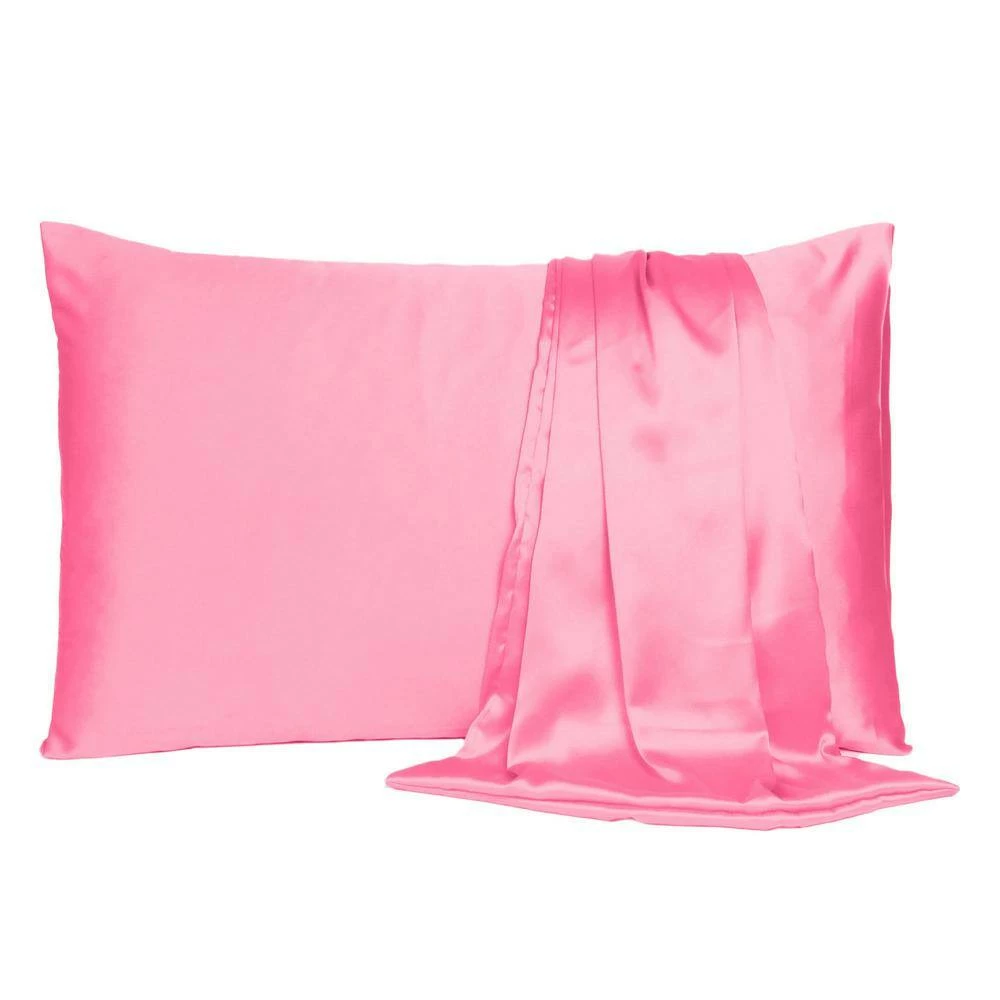 Buy π Amelia Pink Rose Solid Color Satin Standard Pillowcases (Set of 2) by HomeRoots π 4 Buy π Amelia Pink Rose Solid Color Satin Standard Pillowcases (Set of 2) by HomeRoots π - Image 2