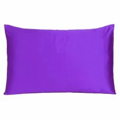 Deals 🔥 Amelia Bright Purple Solid Color Satin Standard Pillowcases (Set of 2) by HomeRoots 😍 -Allied Home Shop homeroots pillowcases 2000387878 4f 1000