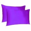 Deals 🔥 Amelia Bright Purple Solid Color Satin Standard Pillowcases (Set of 2) by HomeRoots 😍