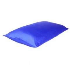 Discount 🎁 Amelia Royal Blue Solid Color Satin Standard Pillowcases (Set of 2) by HomeRoots ✔️ -Allied Home Shop homeroots pillowcases 2000387879 1f 1000