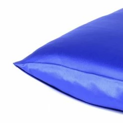 Discount 🎁 Amelia Royal Blue Solid Color Satin Standard Pillowcases (Set of 2) by HomeRoots ✔️ -Allied Home Shop homeroots pillowcases 2000387879 44 1000