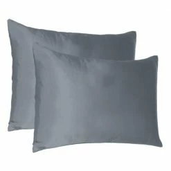 Brand new 👏 Amelia Dark Gray Solid Color Satin Standard Pillowcases (Set of 2) by HomeRoots 🎉