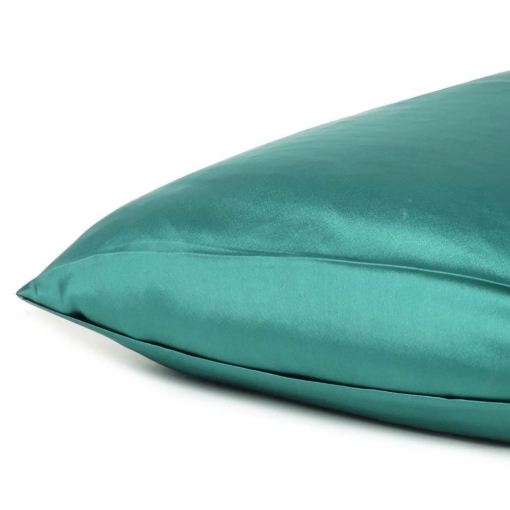 Outlet π Amelia Teal Solid Color Satin Standard Pillowcases (Set of 2) by HomeRoots π 7 Outlet π Amelia Teal Solid Color Satin Standard Pillowcases (Set of 2) by HomeRoots π - Image 5